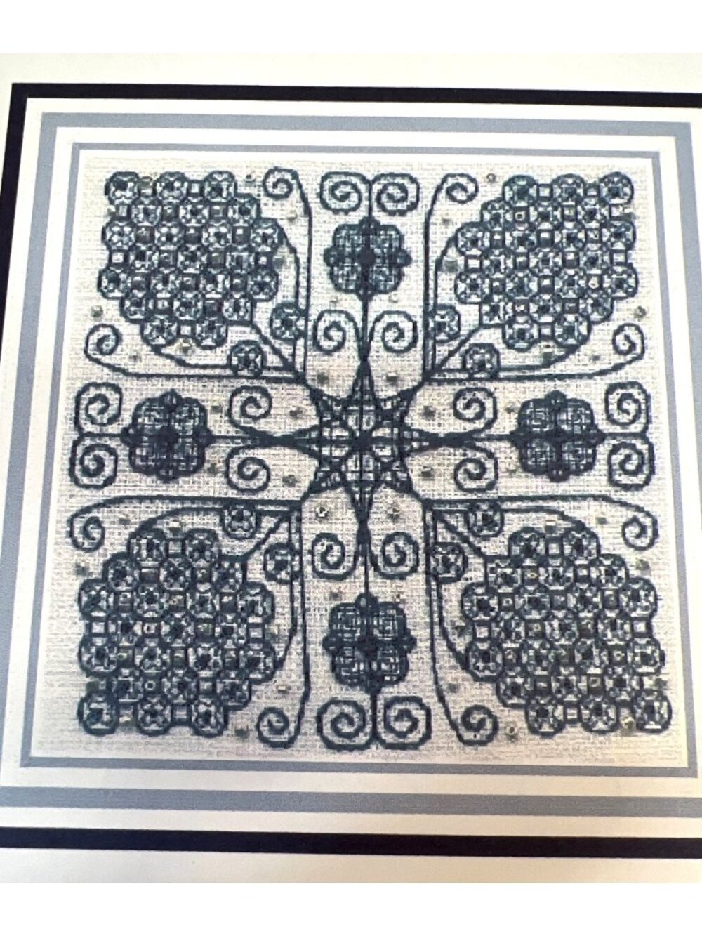 Blackwork Glamour Beaded Cross-Stitch Pattern Sixth Series Elizabethan Elegance